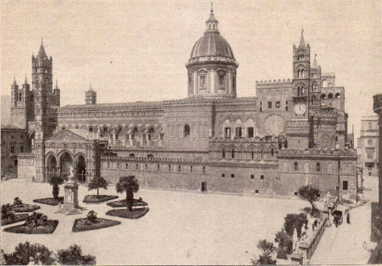 Foto storica d'epoca della cattedrale di Palermo - Sicilia