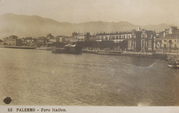 Il Foro Italico in un'antica foto storica (d'epoca) - Palermo - Sicilia
