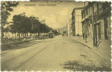 Foto d'epoca della storica Via di Corso Calatafimi a Palermo - Sicilia