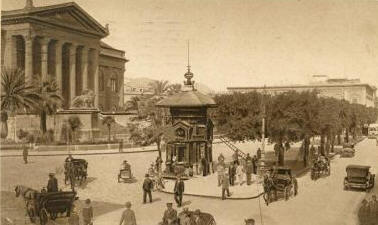 Storica fotografia d'epoca di Piazza Giuseppe Verdi in Sicilia a Palermo