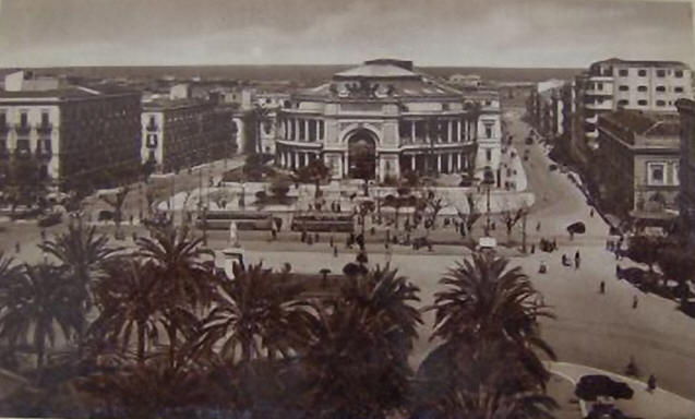 Foto storica d'epoca di Via Emerico Amari sita nella vecchia citt siciliana di Palermo - Sicilia