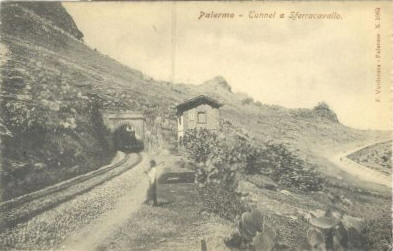 Foto storica d'epoca del Tunnel di Sferracavallo a Palermo - Sicilia