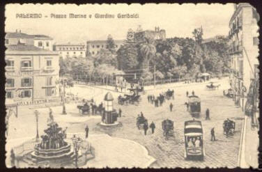 Foto storica di Piazza Marina e Giardino Garibaldi a Palermo - Le fotografie antiche di Sicilia
