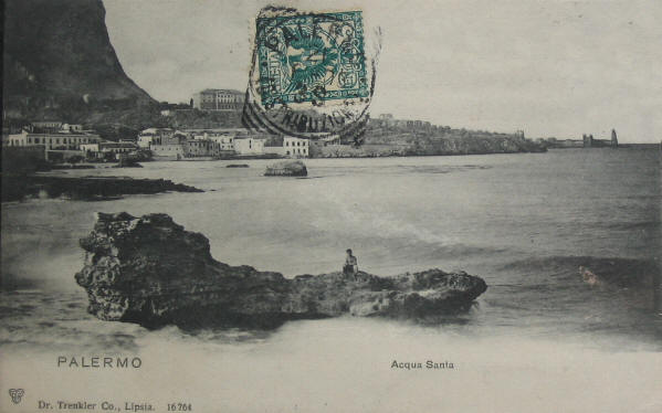 Antica foto storica (d'epoca) dell'Acquasanta a Palermo in Sicilia