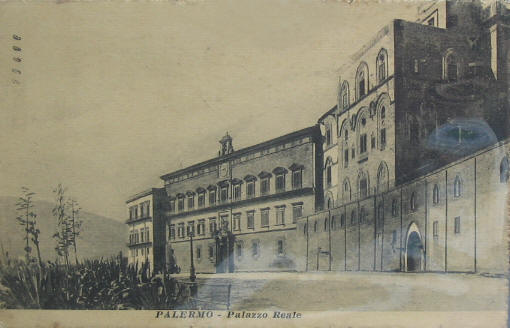Antica foto storica (dell'epoca) Palazzo Reale in Sicilia a Palermo