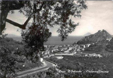 Veduta storica di Capo d'Orlando dalla strada statale 113 scattata nell'anno 1956