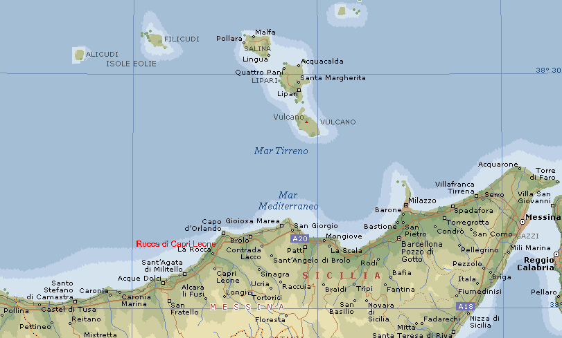 Cartina geografica della zona dei Nebrodi Sicilia provincia Messina - Carta