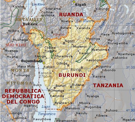Cartina geografica Burundi - Carta Mappa