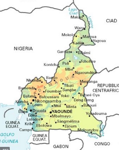 Cartina geografica Camerun - Carta Mappa