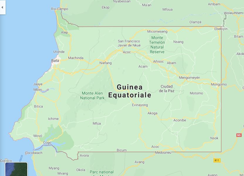 Cartina geografica mappa - Guinea Equatoriale Carta capitale Malabo