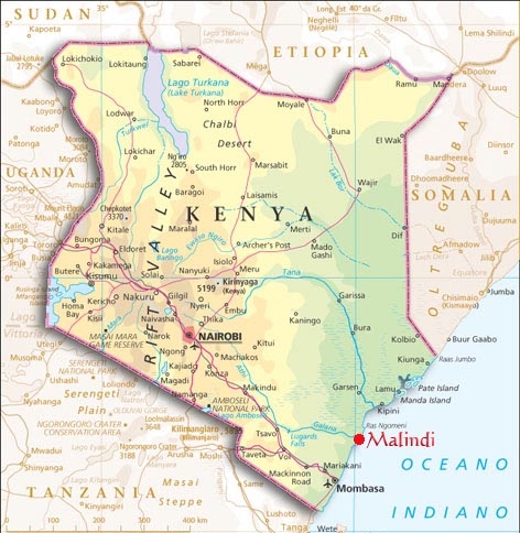 Cartina geografica mappa - Kenya Carta capitale Nairobi