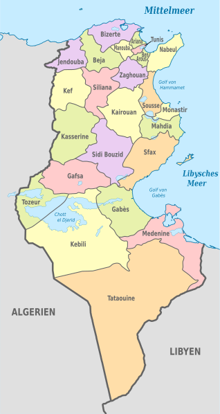 cartina geografica mappa della tunisia