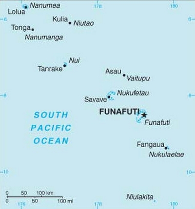 Cartina geografica mappa - Isole Isole Tuvalu Carta capitale Funafuti