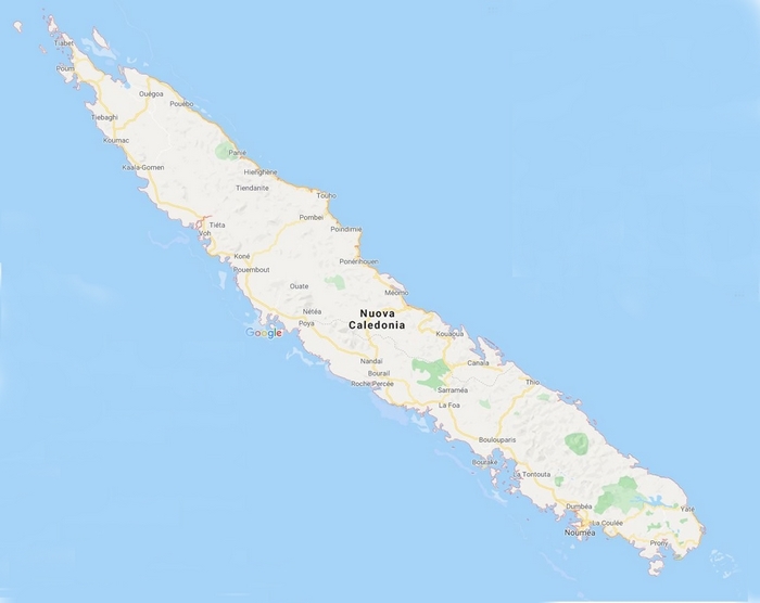 Cartina geografica mappa - Nuova Caledonia Carta capitale Nouméa