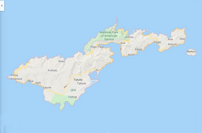 Cartina geografica mappa - Isole Samoa americane Carta capitale Pago Pago
