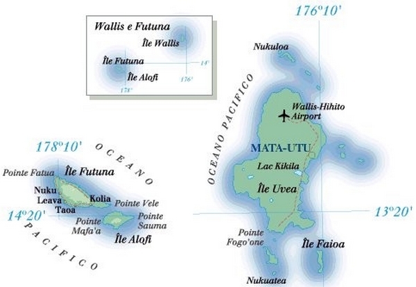 Cartina geografica mappa - Isole Wallis e Futuna Carta capitale Mata-Utu