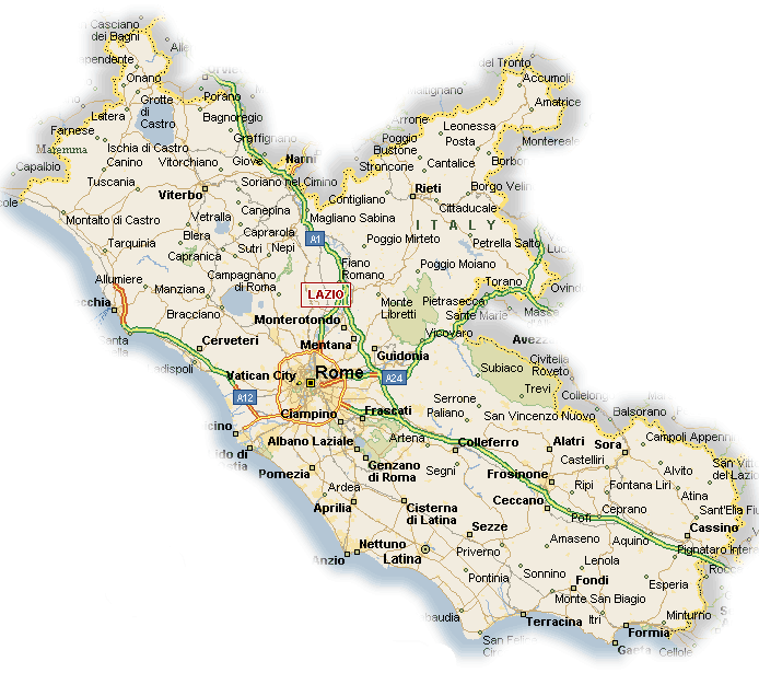 Cartina geografica del Lazio - Mappa - Carta