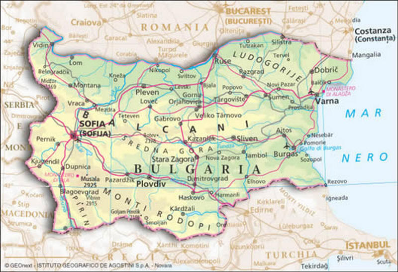 Cartina geografica della Bulgaria Mappa - Carta