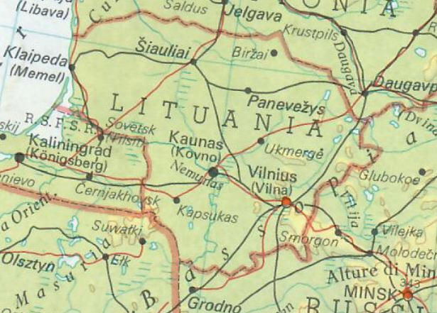 Cartina geografica della Lituania la capitale è Vilnius Mappa - Carta