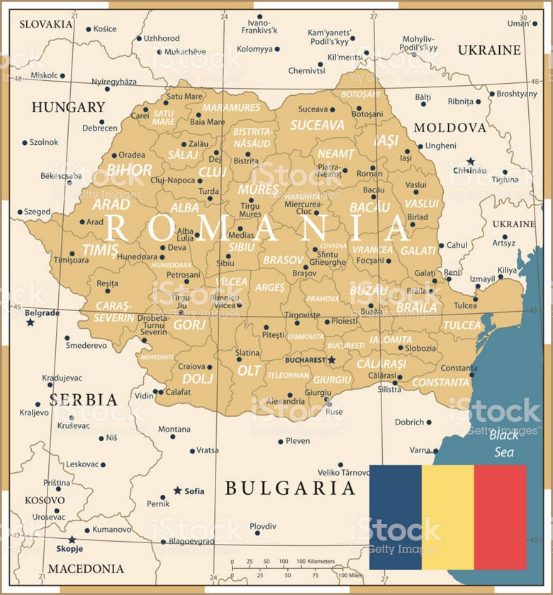 Cartina geografica della Romania - Carta