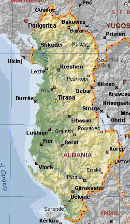 Cartina geografica map of Albania Mappa - Carta