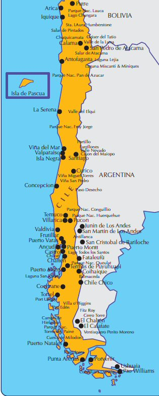  Cartina geografica del Cile. Mappa Geografical map of Chile