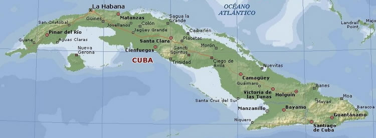 Cartina geografica di Cuba Mappa - Carta